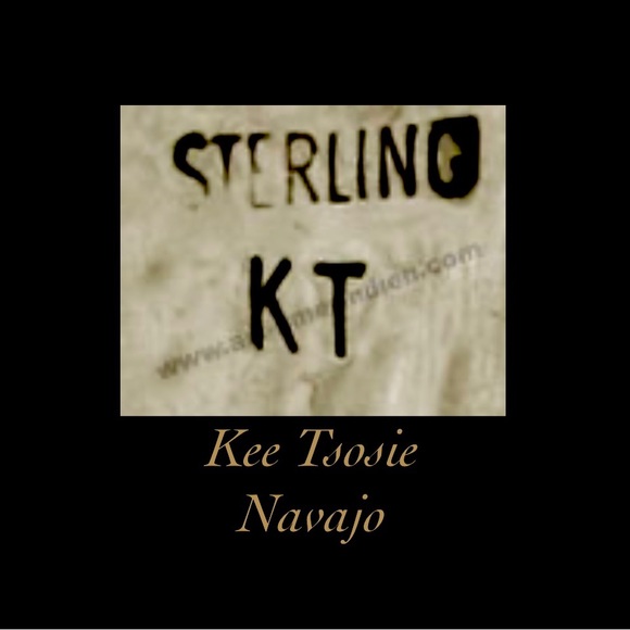 Signed - Kee Tsosie, Navajo. Vintage Sterling, 12K GF Turquoise Slave Cuff /Ring - Picture 7 of 8